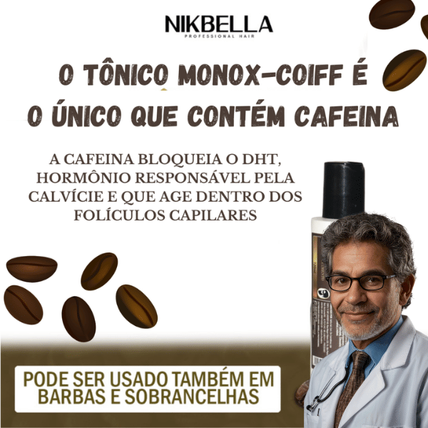 Monox-Coiff: Previne a calvície com tecnologia da cafeína ☕️ Crescimento e fortalecimento capilar para homens e mulheres!