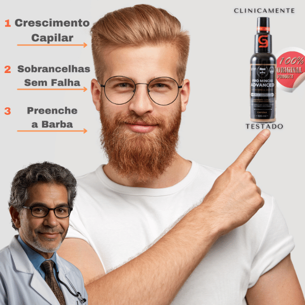 Kit 2 Pro Minoxi Advanced Serum de Crescimento + Escovinha Estimuladora Para Sobrancelha