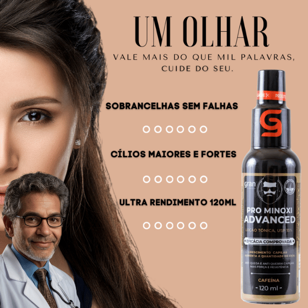 Kit 2 Pro Minoxi Advanced Serum de Crescimento + Escovinha Estimuladora Para Sobrancelha