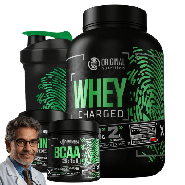 mall inline badgeKit Whey Protein Charged Original + Bcaa + Creatina + Shaker - Melhor custo benefício