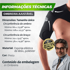 Ombreira Ortopédica Suporte Ombro Neoprene Tensor