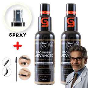 Kit 2 Pro Minoxi Advanced Serum de Crescimento + Escovinha Estimuladora Para Sobrancelha