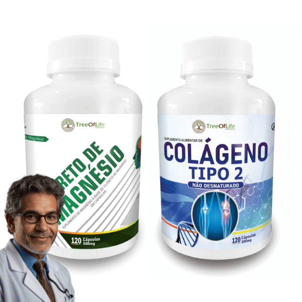 Colágeno Tipo 2 UC II 40mg 120 Cápsulas com Cloreto de Magnésio 120 Cápsulas 500mg