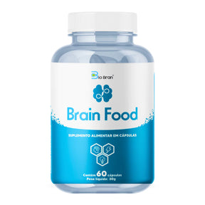 Brain Food Estimulante Cerebral Nootrópico para Foco Concentração e Memória (60 cápsulas)