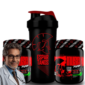 Kit 2x Pré Treino Muscle Pump 300g + Shaker - Espartanos Suplemento em Pó Premium Direto de fábrica.